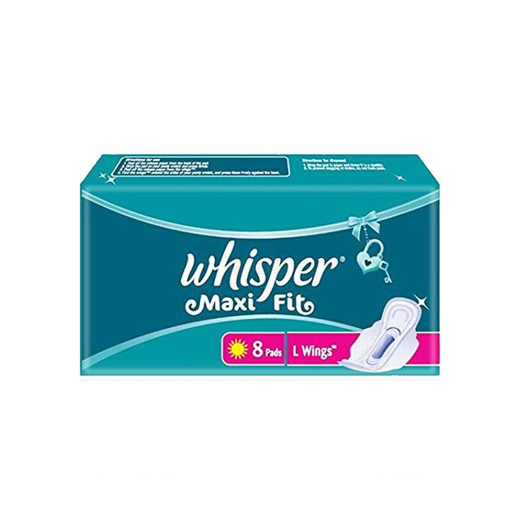 Whisper Maxi Nights Sanitary Pads for Women, Large, 8 Napkins
