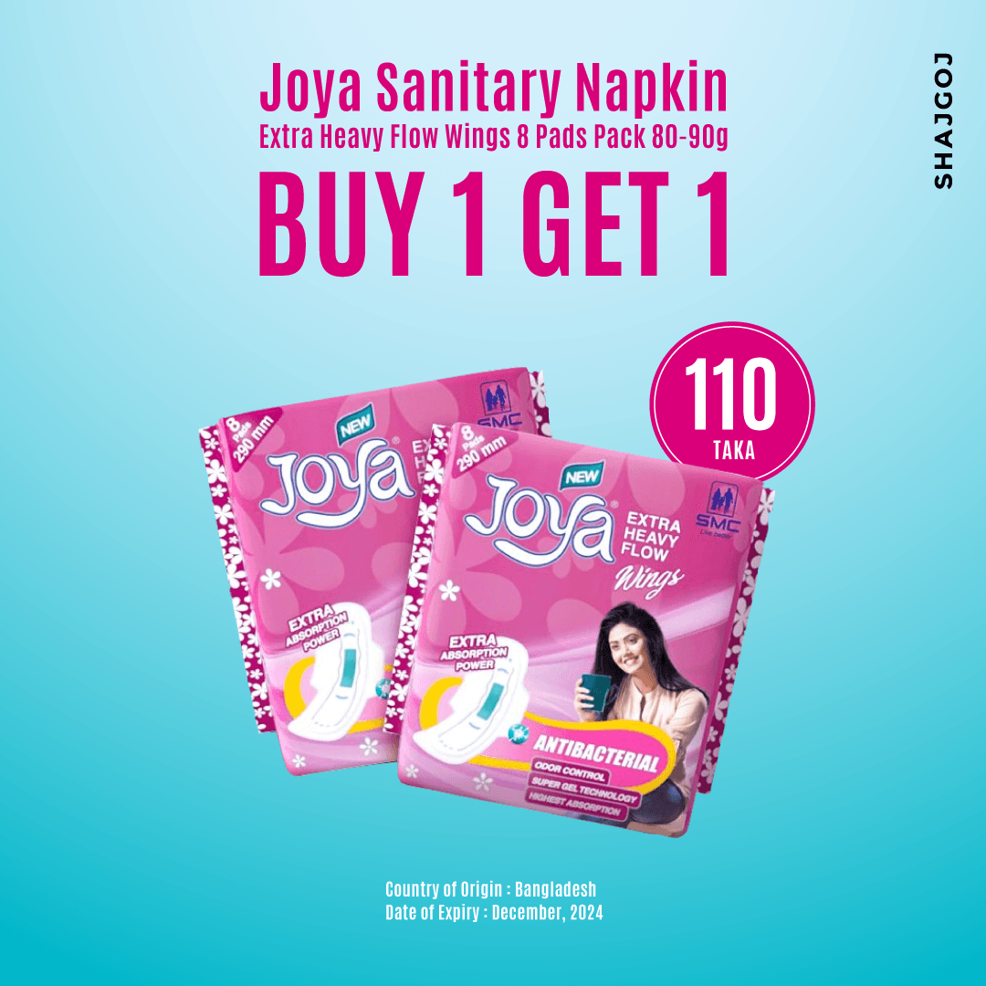 Joya Sanitary Napkin - Extra Heavy Flow Wings 8 Pads Pack 80-90g (Buy 1 Get 1)