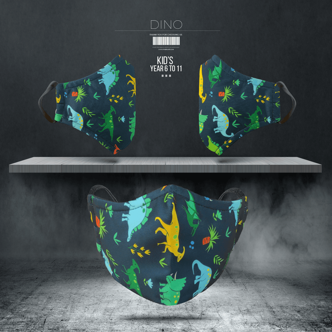 Fabrilife Kids Premium Mask - Dino