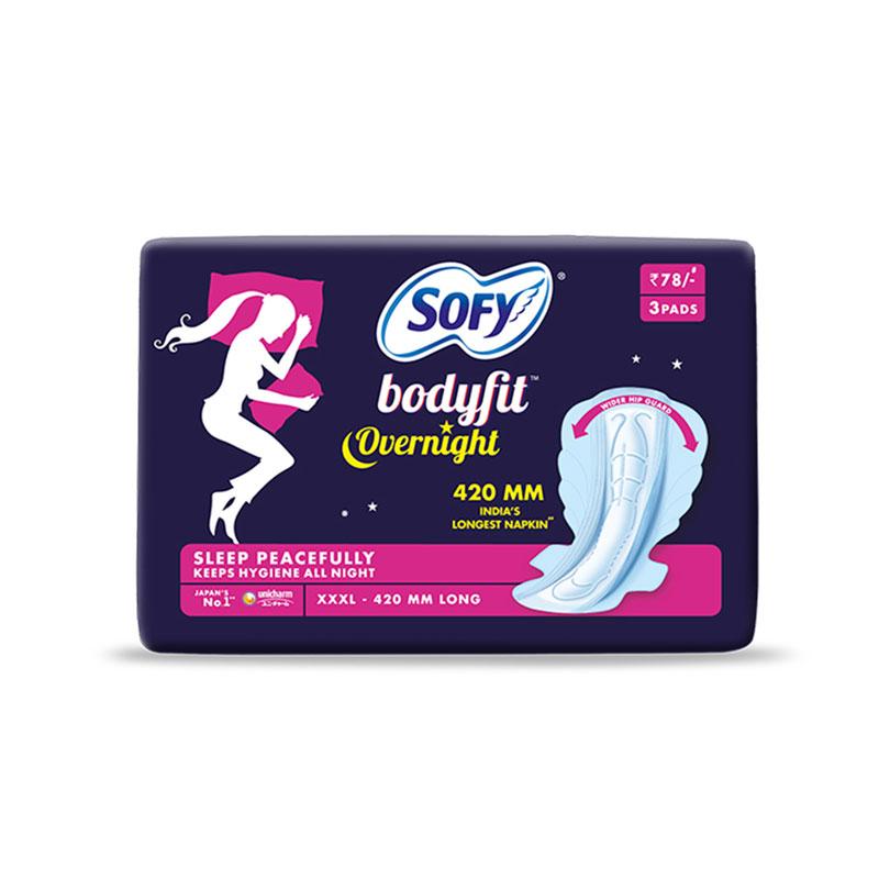 Sofy Sanitary Napkin Body Fit Over Night 3 Pad