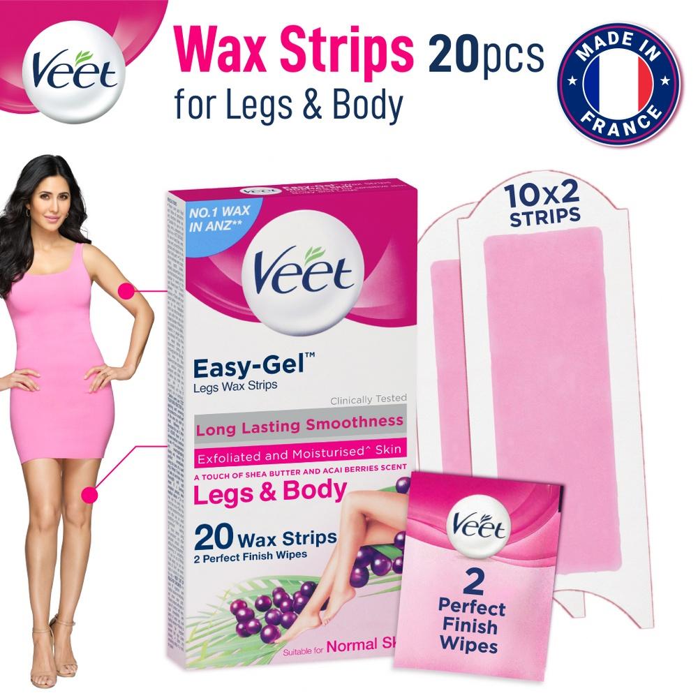 Veet Easy Gel 20 Wax Strip For Normal Skin +Lasting Smoothness