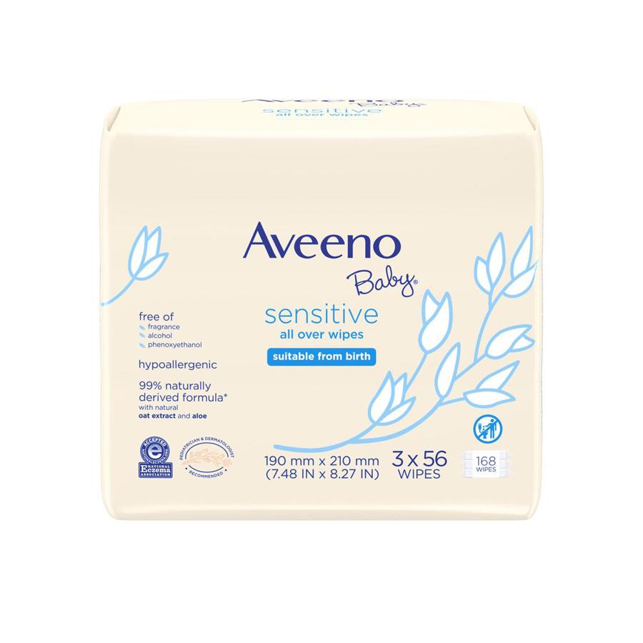 Aveeno Baby Sensitive Wipes 168Wipes (Expiry Date - 09/30/2023)