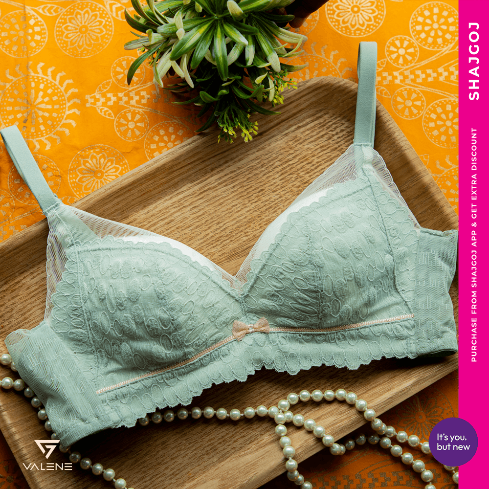 Valene Lacy Confidence Bra - Pastel Green