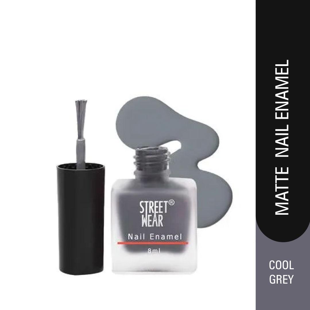 Street Wear Matte Nail Enamel Cool Grey – 8ml