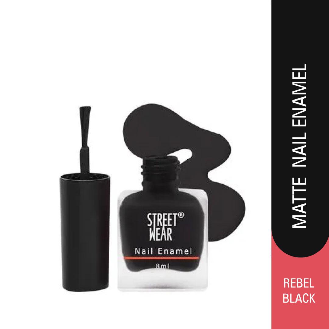 Street Wear Matte Nail Enamel Rebel Black – 8ml