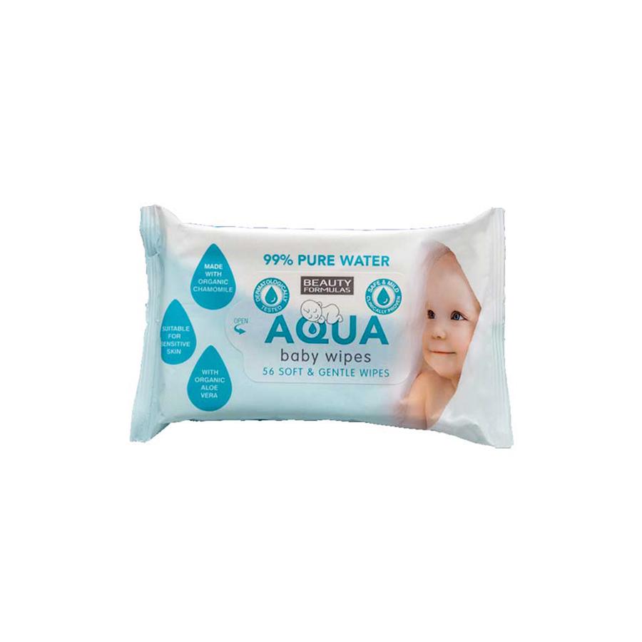 Beauty Formulas Aqua Baby Wipes 56 Units
