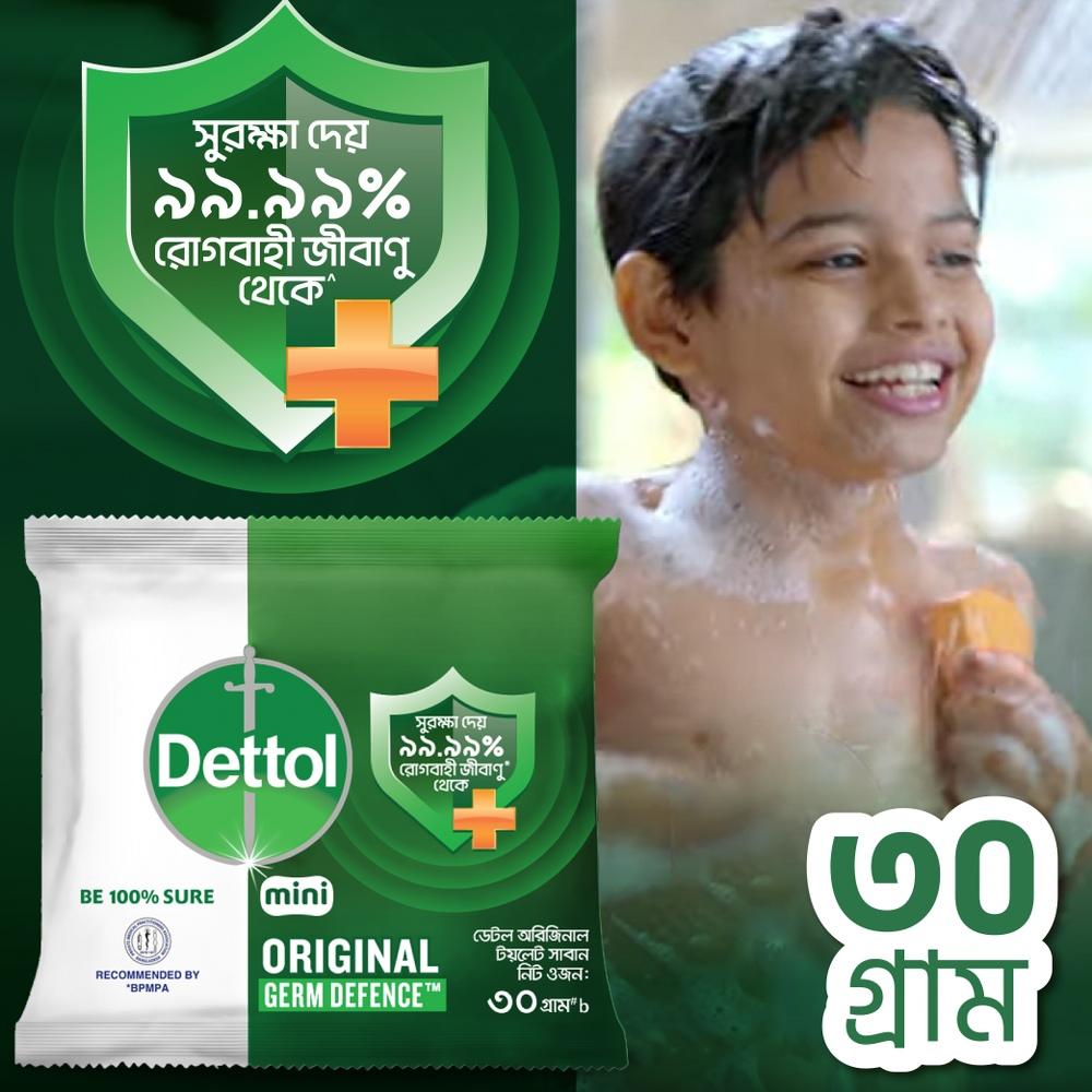 Dettol Mini Soap Original 30g Germ Defence- Protects From 99.99% Germs – 30gm
