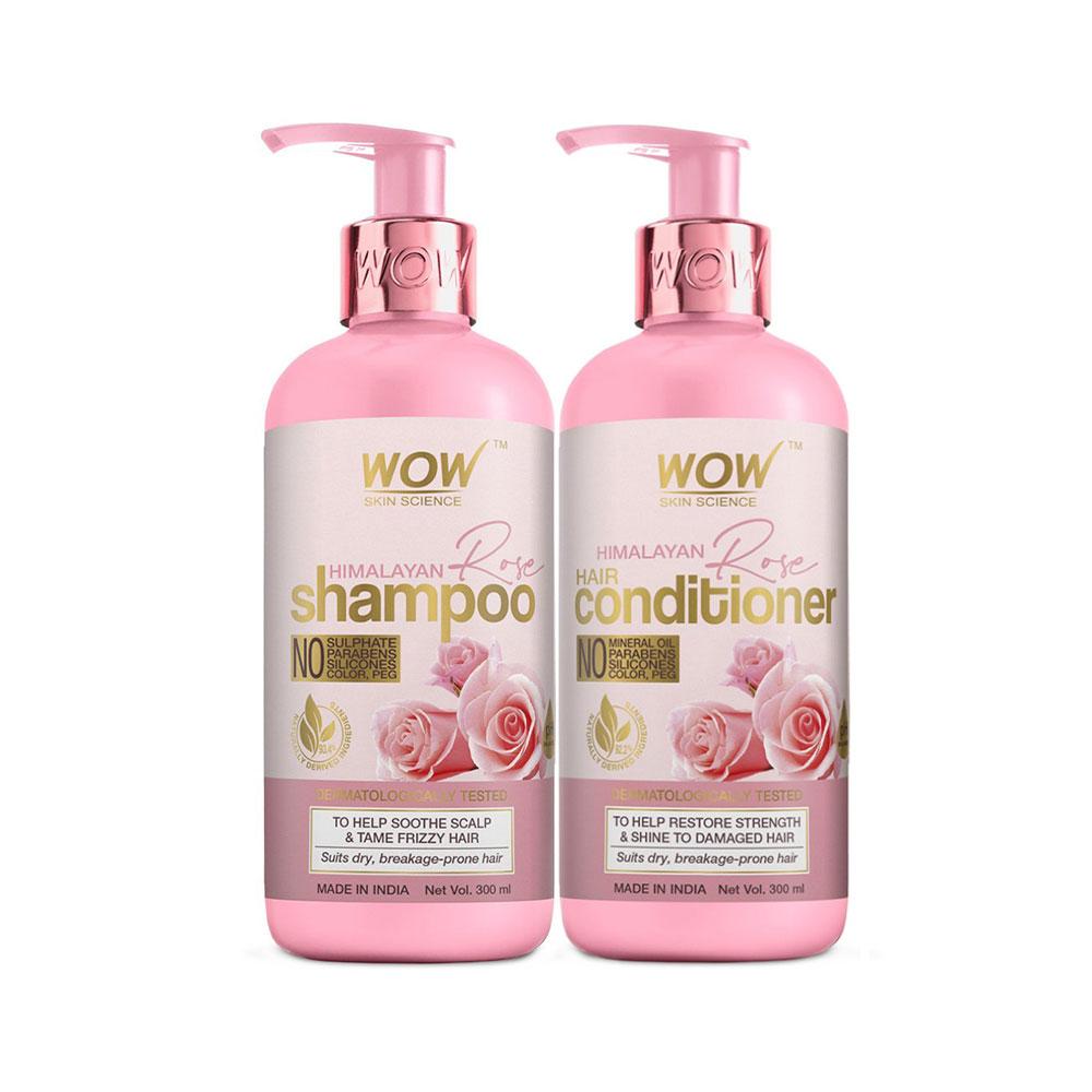 WOW Skin Science Himalayan Rose Shampoo 300ml and WOW Skin Science Himalayan Rose Conditioner 300ml Combo