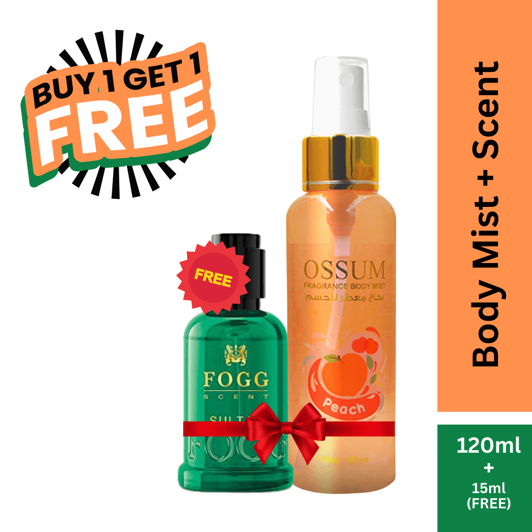 BUY Ossum Fragrance Body Mist Peach 120ml  GET 15ml Scent Sultan FREE