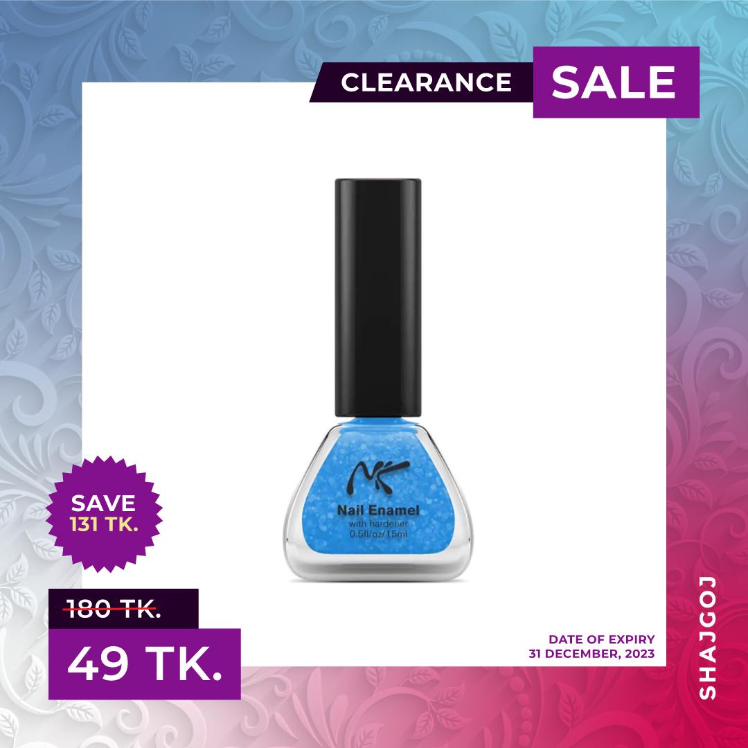 Nicka K Nail Enamel with hardeners Neon Glitter Blue 90 (Expiry Date: 31/12/2023) – 15ml