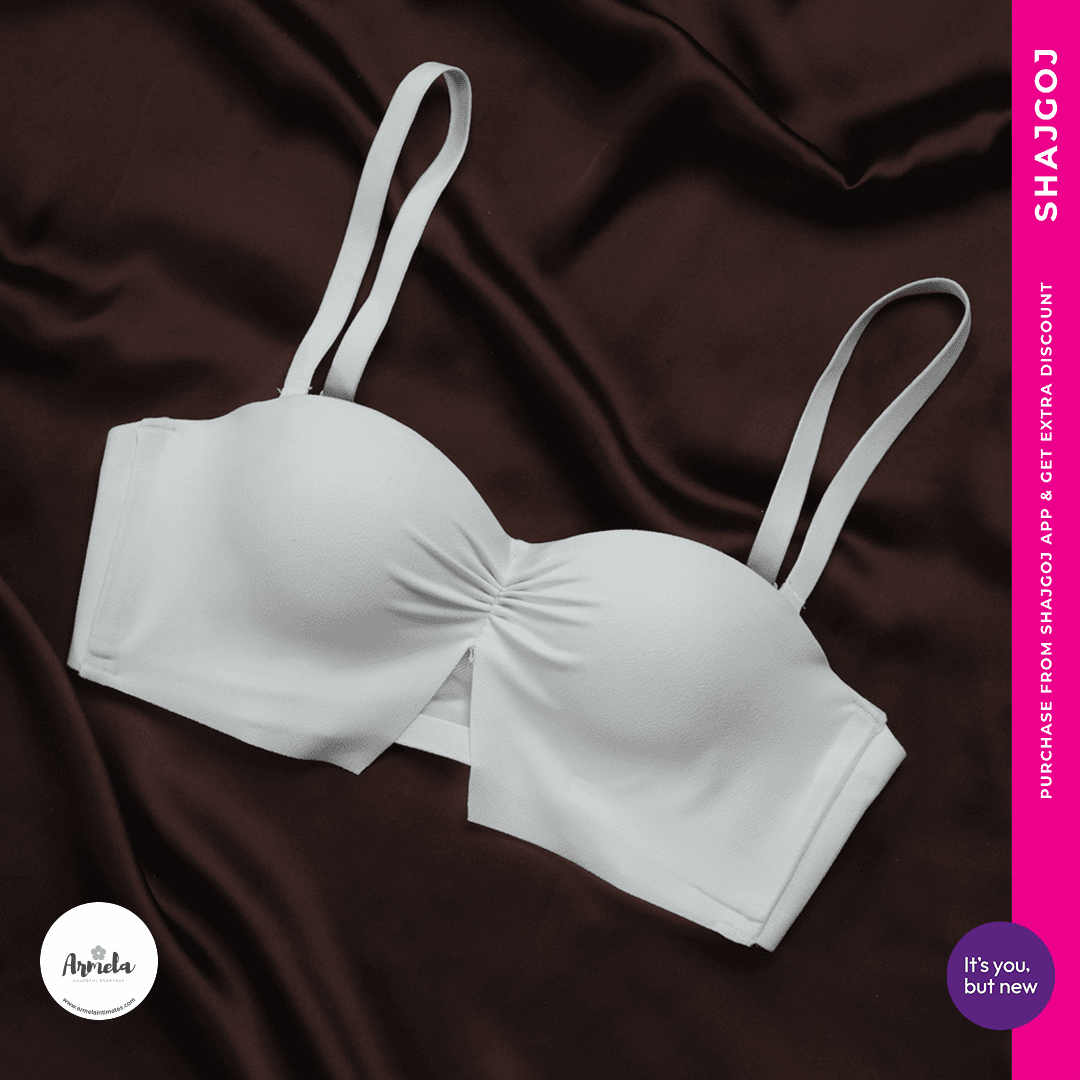 Armela Strapless Low-Cut Push-Up Bra - Bright Cream
