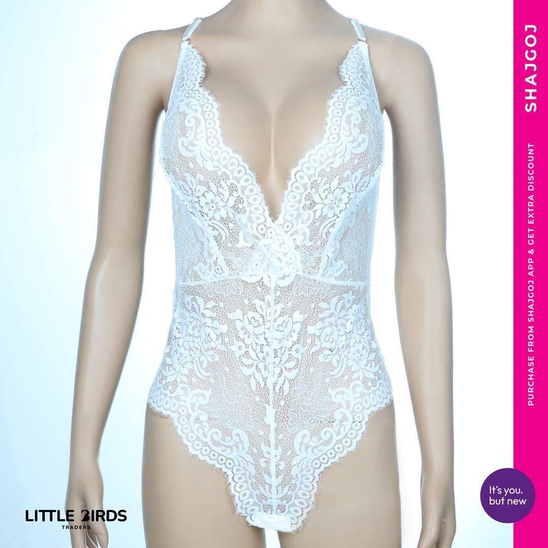 LBT Super Elegant Lacy Bodysuit - Off White – Little Birds Traders