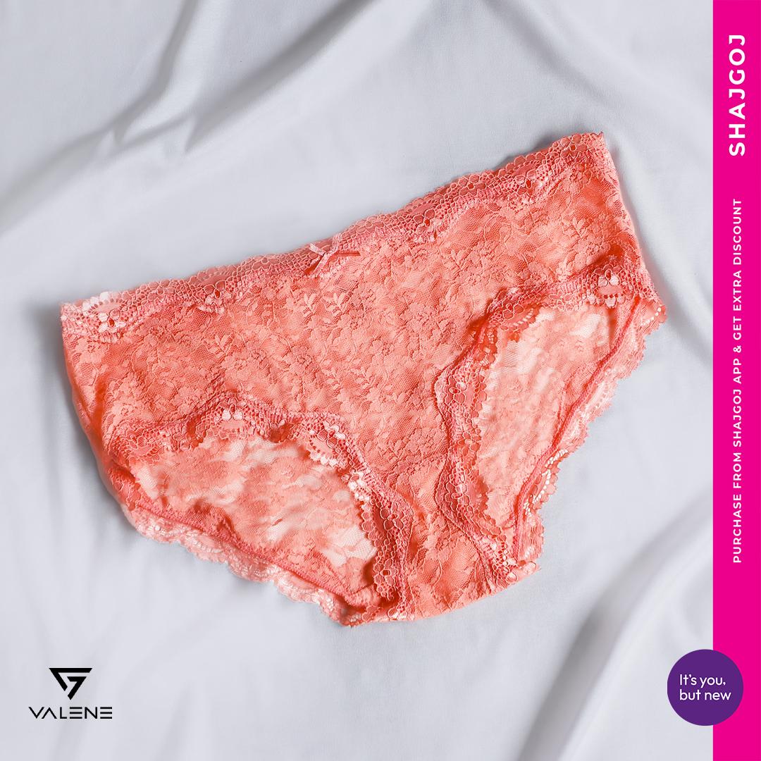 Valene Cut Out Floral Lace Panty - Melon