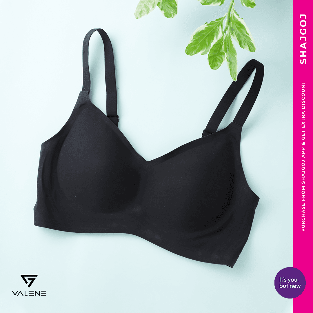 Valene Superior Lightly Lined Seamless Bra - Black