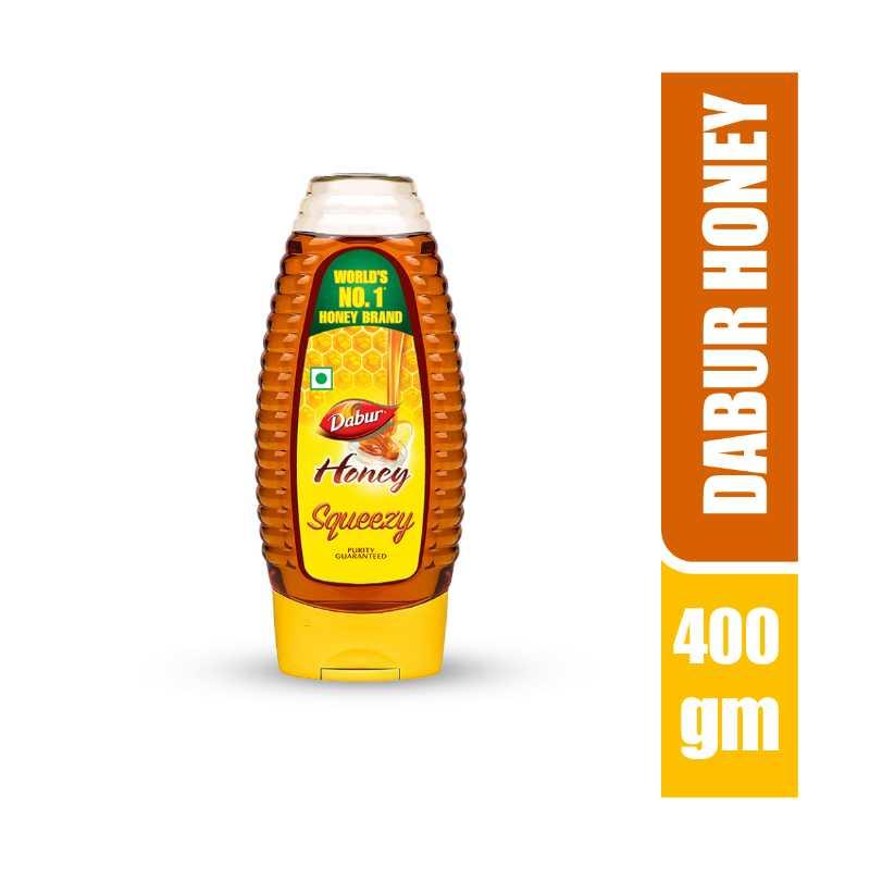 Dabur HoneySqueezy Pack 400.0 ml: 100% Pure Honey with No Sugar Adulteration – 400gm