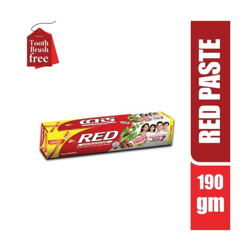 Dabur Red Toothpaste (Free Toothbrush) 190.0 gm – 190gm