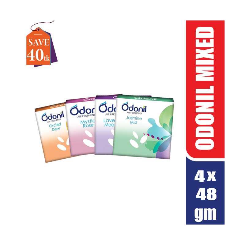 Odonil Air Freshener Block Mixed Fragrance 4 in 1 Value Pack - 48 gm x 4