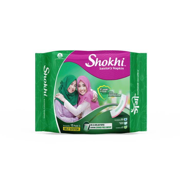 Shokhi Sanitary Napkin Belt 15 pcs pad