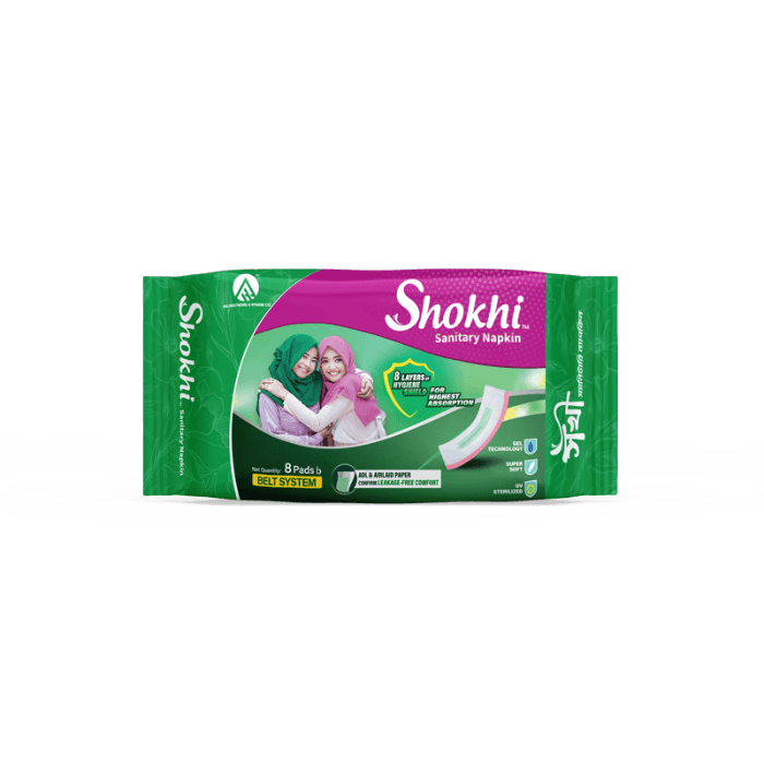 Shokhi Sanitary Napkin (Belt) 8 pcs