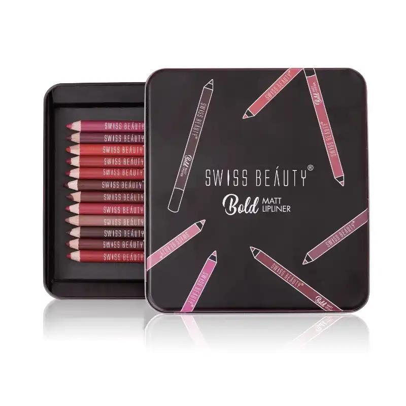 Swiss Beauty Bold Matt Lip Liner Set Of 12 Pcs – 19.2gm
