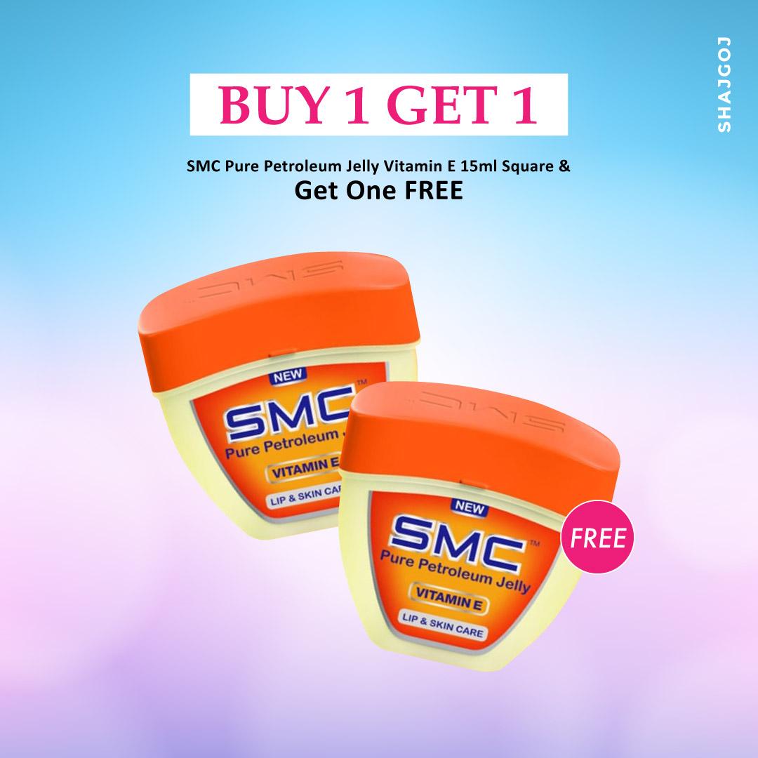 SMC Pure Petroleum Jelly Vitamin E 15ml Square (Buy 1 Get 1 )