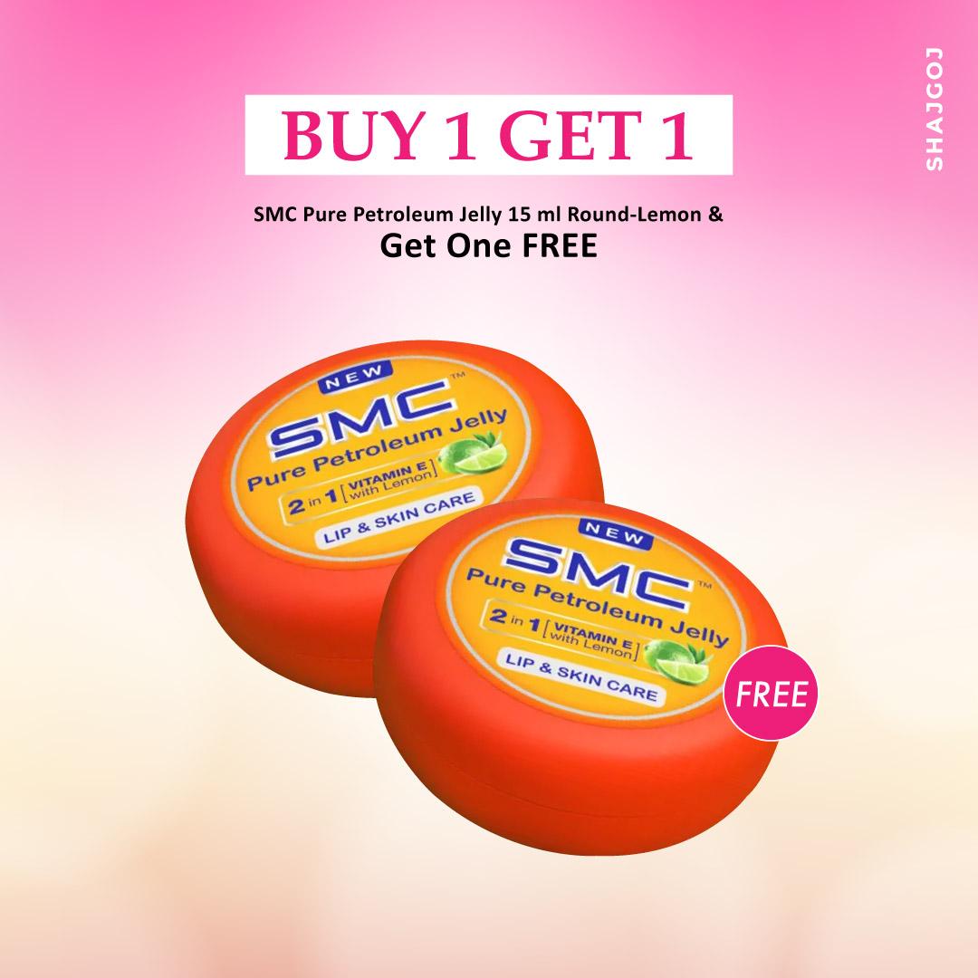 SMC Pure Petroleum Jelly 15 ml Round-Lemon (Buy 1 Get 1 Free )