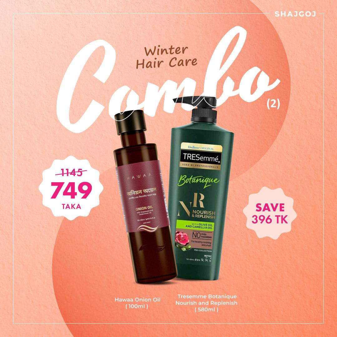 Winter Hair Care Combo 02 (Hawaa Onion Oil + Tresemme Shampoo)