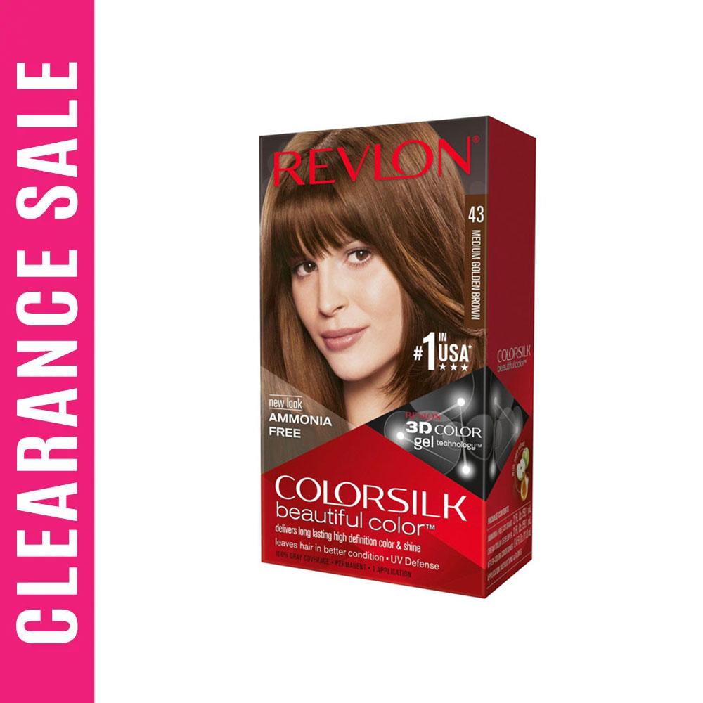 Revlon Colorsilk Hair Color With Keratin For Export -Medium Golden Brown 43 (Expiry Date - 31/12/26) – 59.1ml