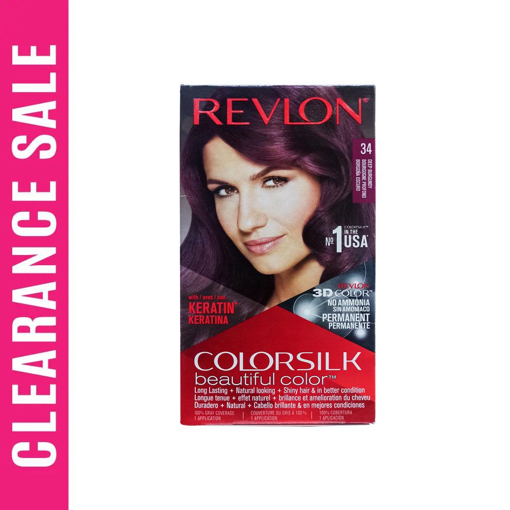 Revlon Colorsilk Hair Color With Keratin For Export -Deep Burgundy 34 (Expiry Date - 31/12/26) – 59.1ml