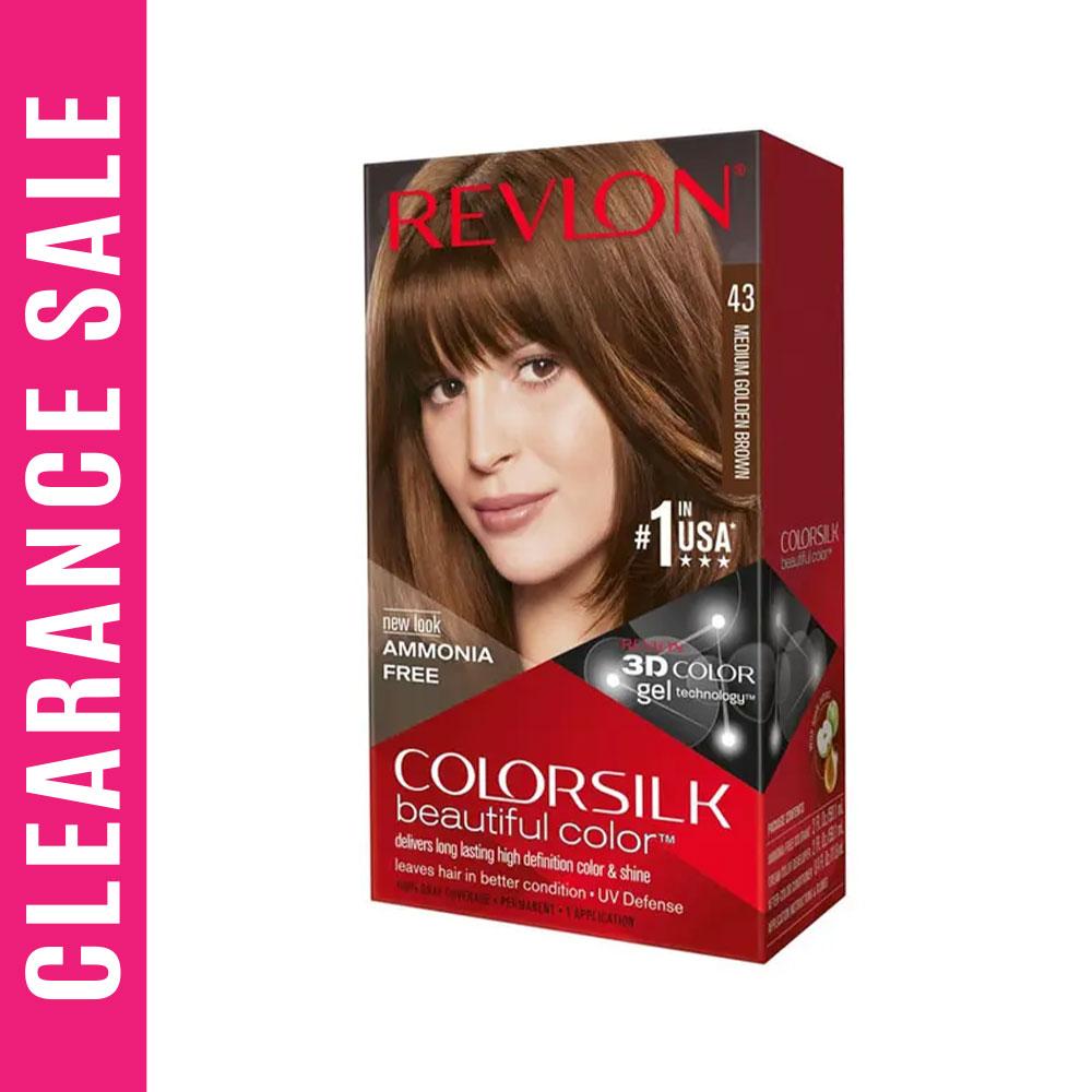 Revlon Color Silk Beautiful Hair Color 43 MEDIUM GOLDEN BROWN (Expiry Date - December 2026)