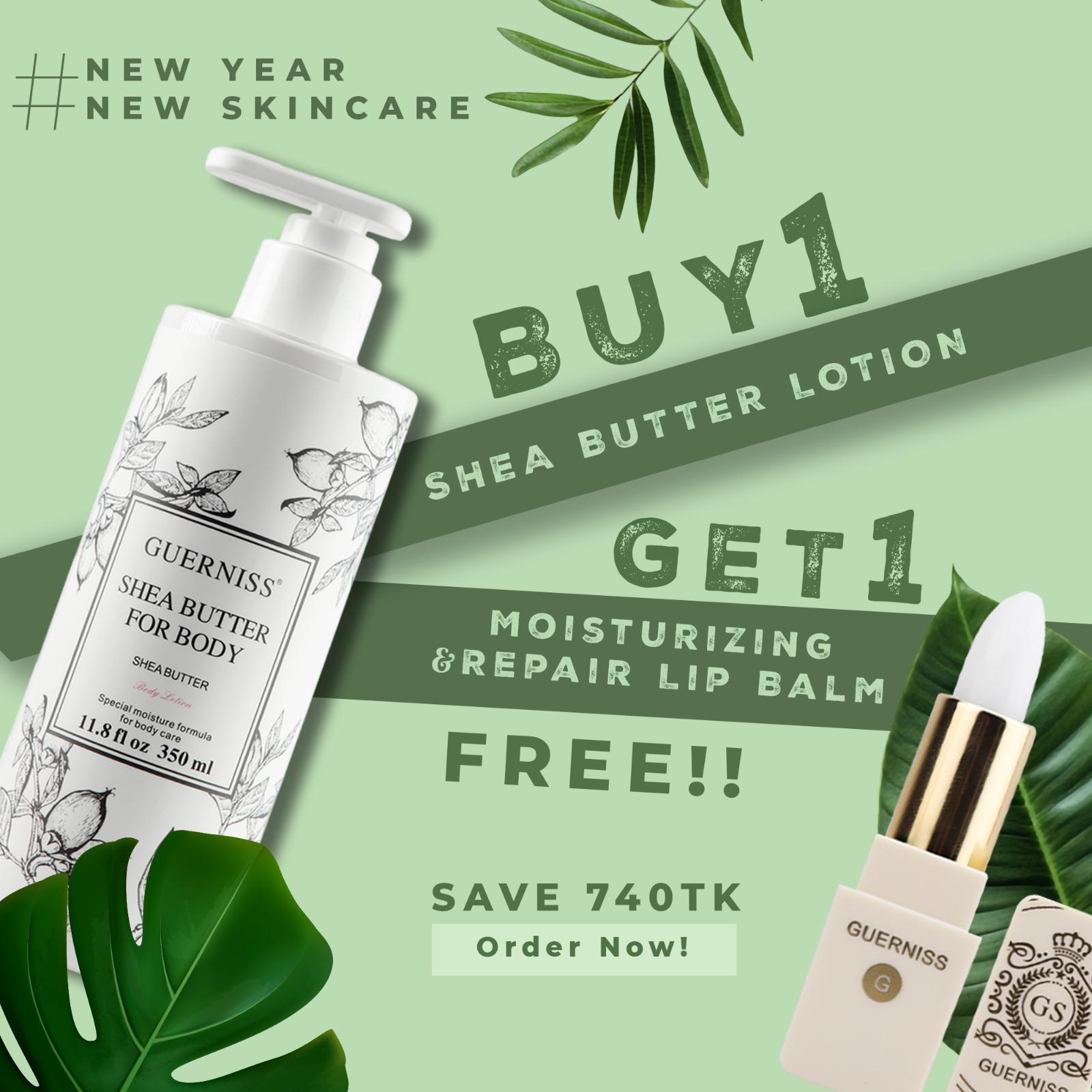 Buy Guerniss Shea Butter Body Lotion Get Moisturizing and Repair lip balm