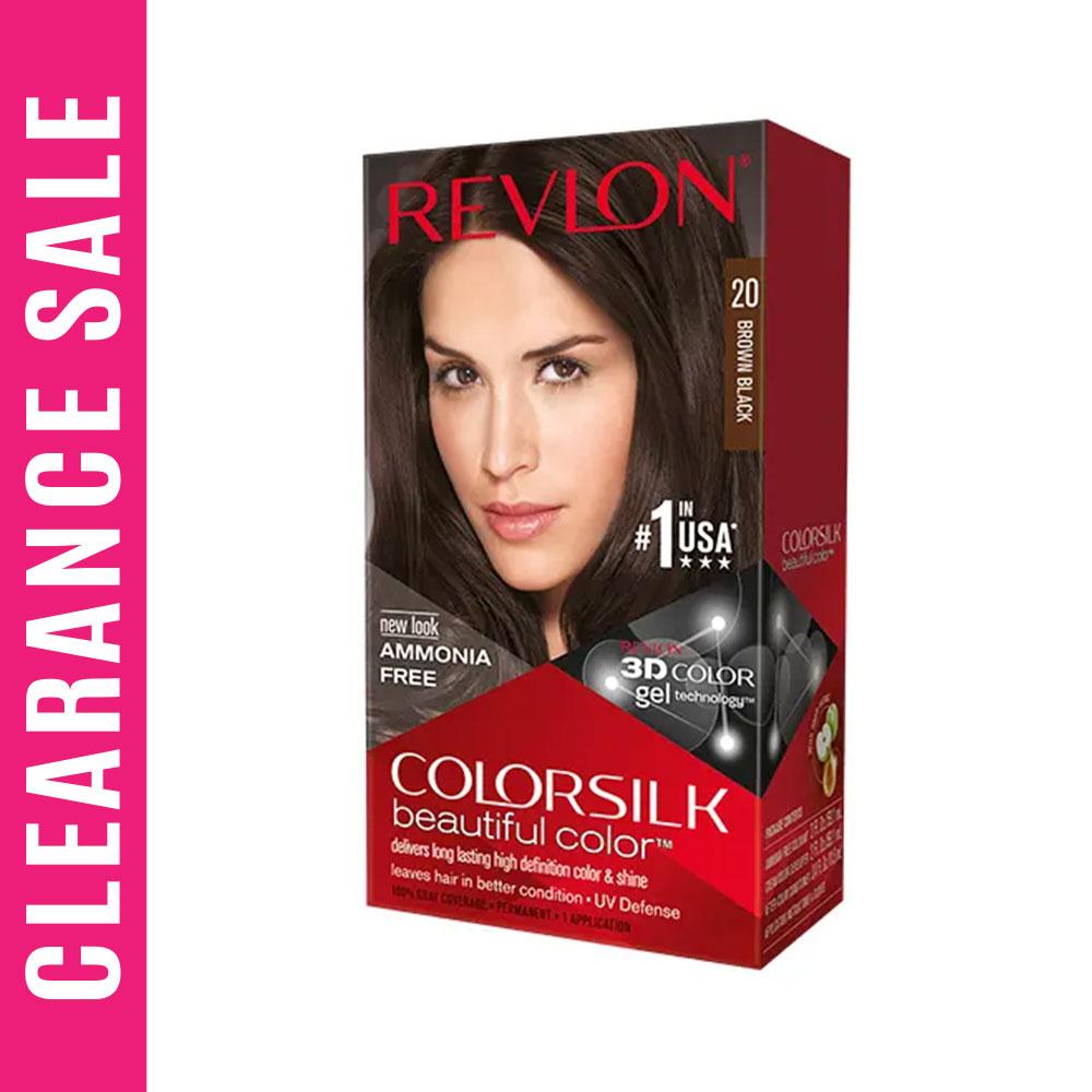 Revlon Color Silk Beautiful Hair Color 20 BROWN BLACK(Expiry Date - December 2026) – 140ml