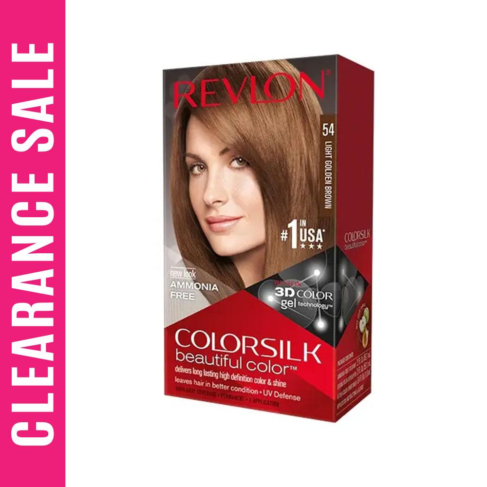 Revlon Color Silk Beautiful Hair Color 54 LIGHT GOLDEN BROWN (Expiry Date - 31/12/26) – 59.1ml