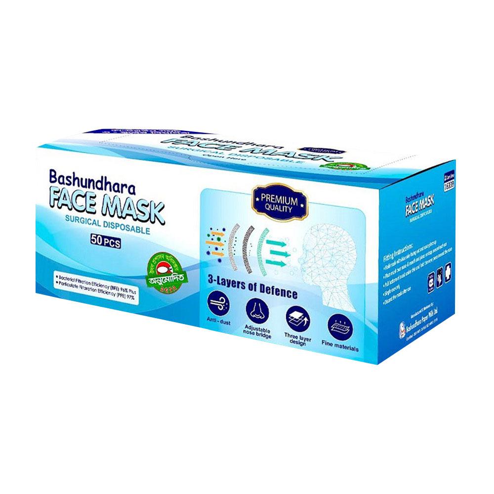 Bashundhara Disposable Face Mask 1 Box (50Pcs)