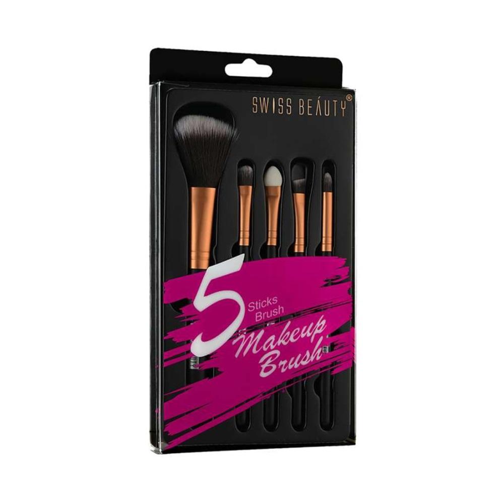 Swiss Beauty 5 Sticks Makeup Brushes -  Golden 01