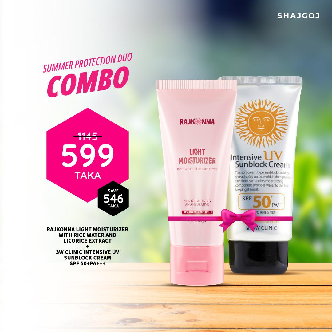 Summer Protection Duo (Rajkonna Moisturizer + 3W Clinic Suncream)
