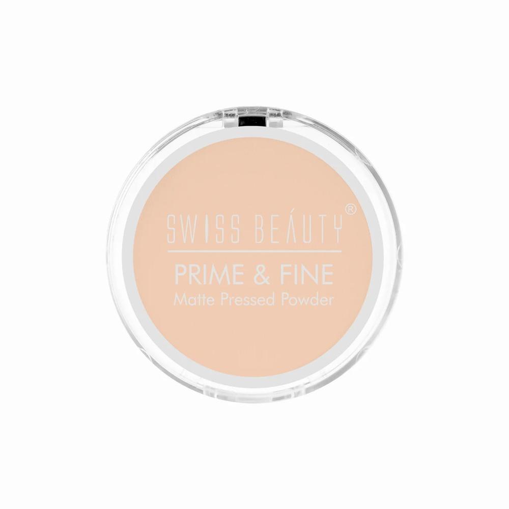 Swiss Beauty Prime & Fine Matte Pressed Powder - 01 Classic Ivory – 8 gm