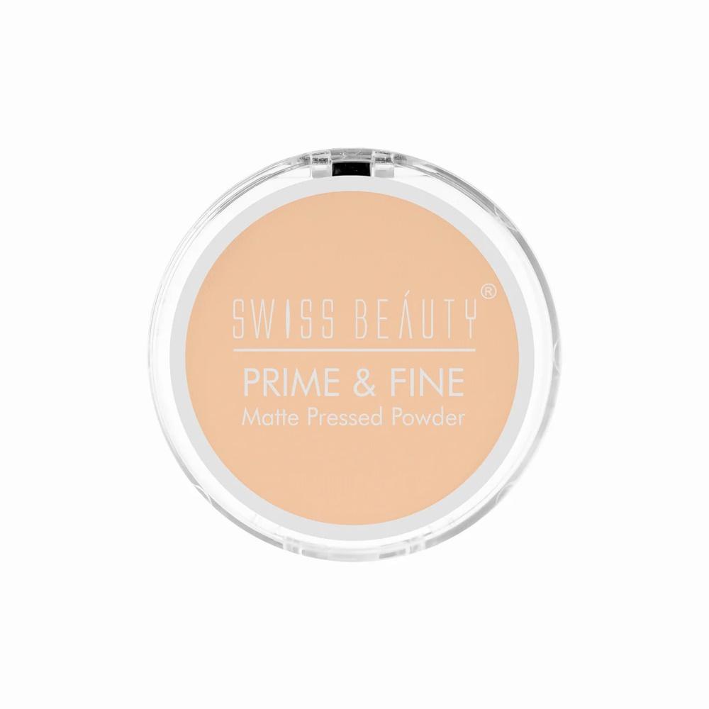 Swiss Beauty Prime & Fine Matte Pressed Powder - 02 Very Natural – 8 gm