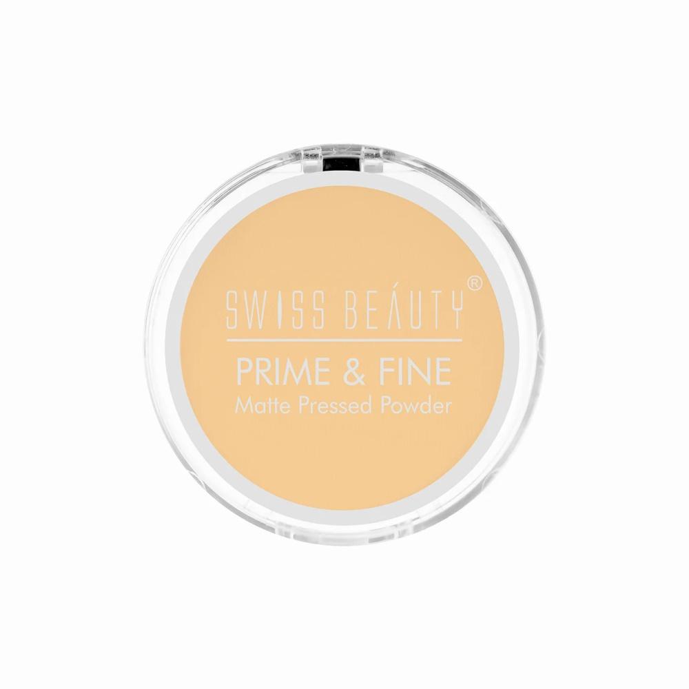 Swiss Beauty Prime & Fine Matte Pressed Powder - 04 Natural Beige – 8 gm