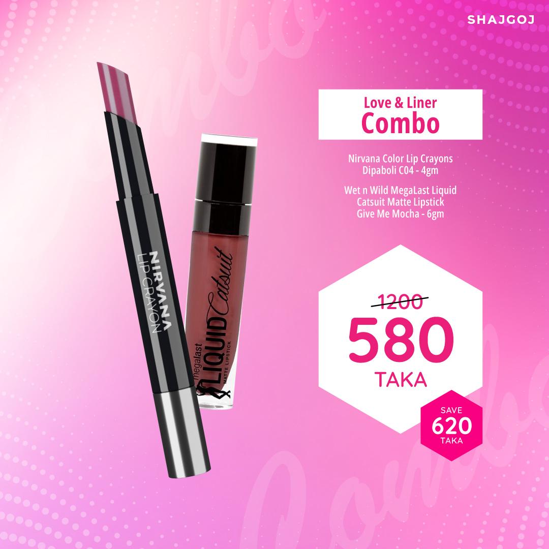 Love & Liner (Nirvana Color Lip Crayons- Dipaboli + Wet n Wild MegaLast Liquid Catsuit Matte Lipstick - Give Me Mocha)