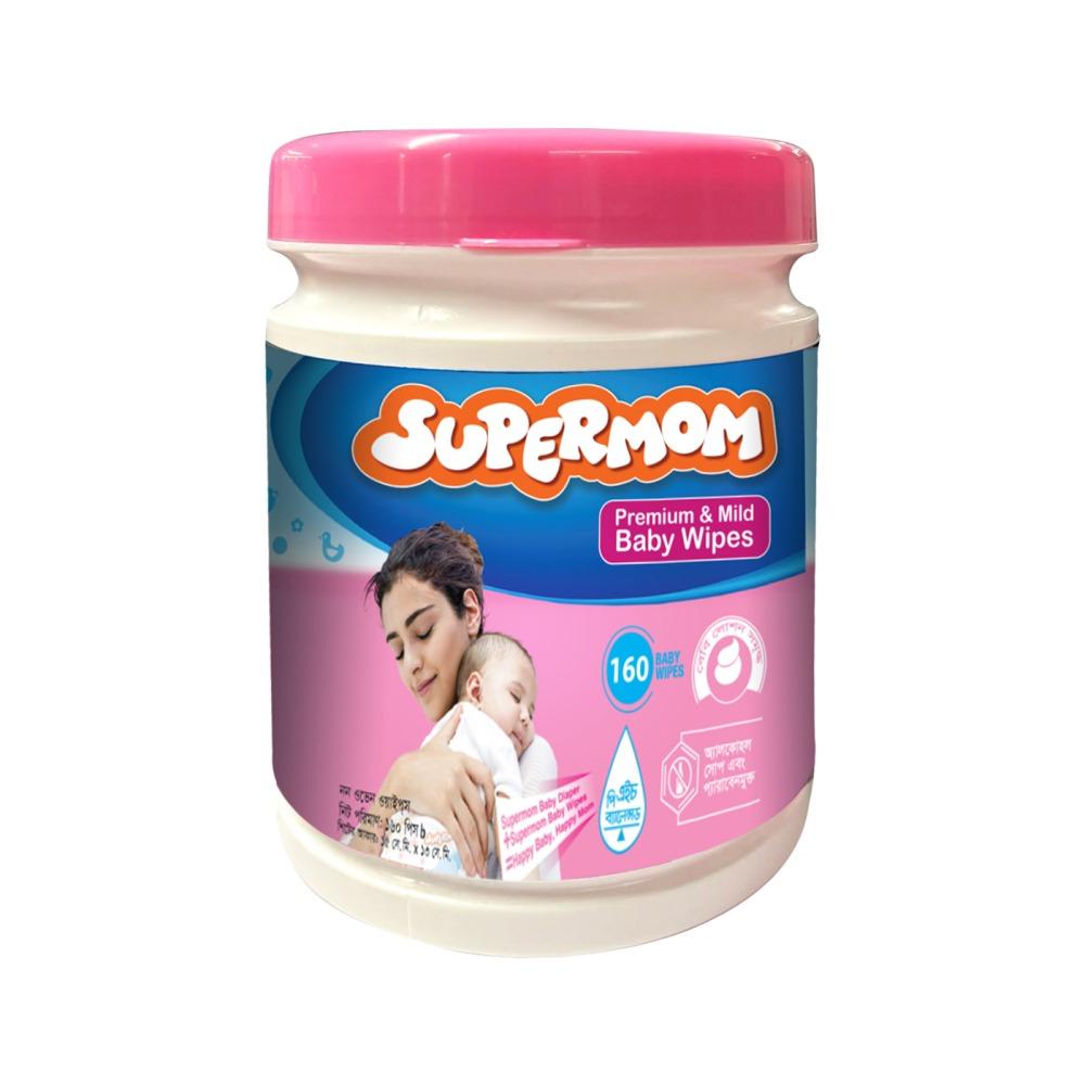 Supermom Baby Wipes Canister 160's Jar