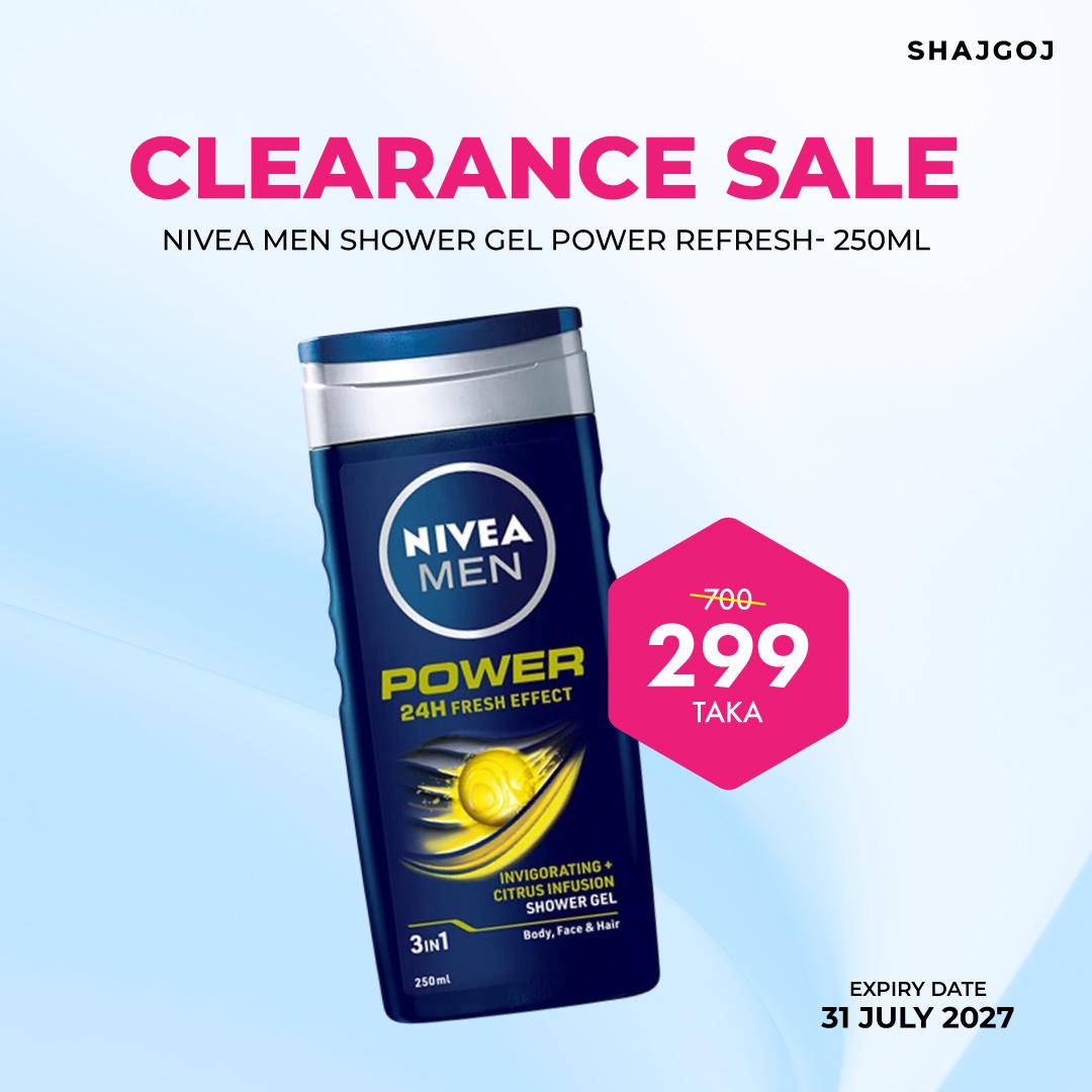 Nivea Men Shower Gel Power Refresh 250ml (Expiry Date: 31st July,2027)