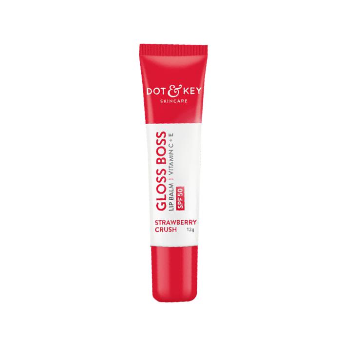 Dot & Key Vitamin C + E Brightening Lip Balm with SPF 50+ (Strawberry Crush High Tinted) – 12 gm