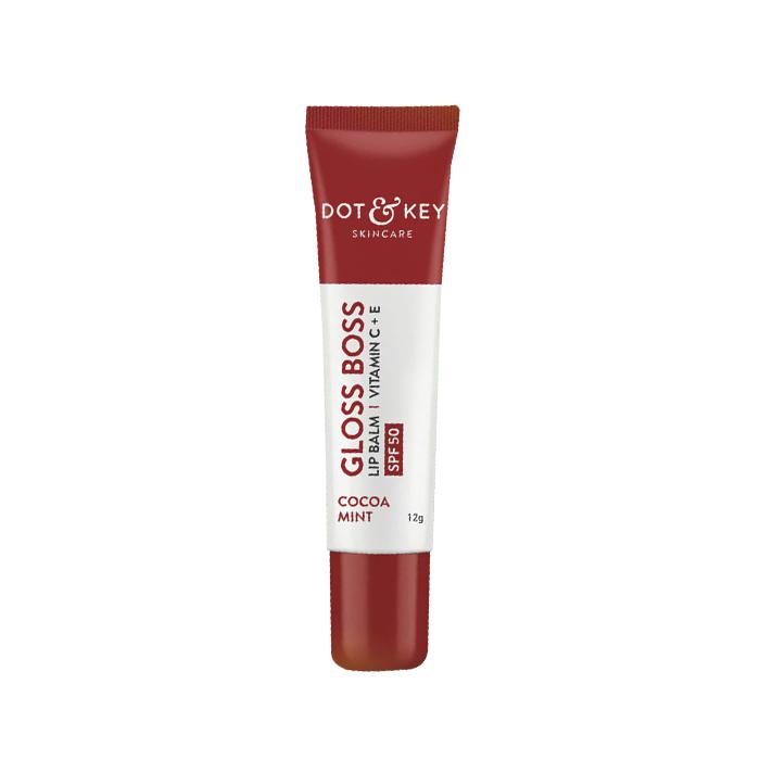 Dot & Key Vitamin C + E Brightening Lip Balm with SPF 50+ (Cocoa Mint Low Tinted) – 12 gm