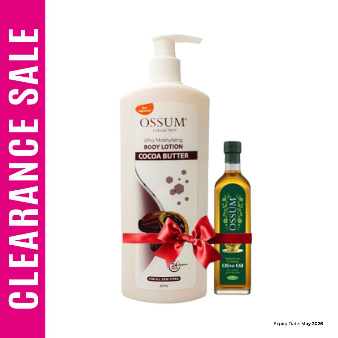 Buy 1 OSSUM Lotion Coca Butter 400ml Get 1 OSSUM Perfumed Olive Oil 100ml Free