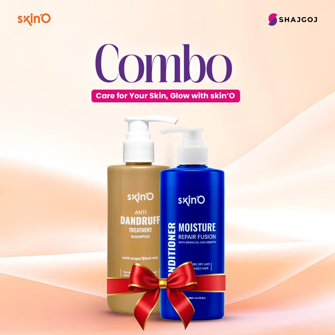 Skin'O anti Dandruff Shampoo 220 ml and Skin'O Moisturising Conditioner 220 ml Combo