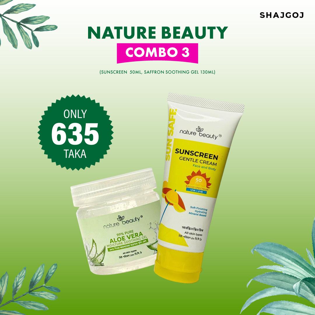 Nature Beauty Combo 3 (Sunscreen 50ml,Saffron Soothing Gel 130ml)