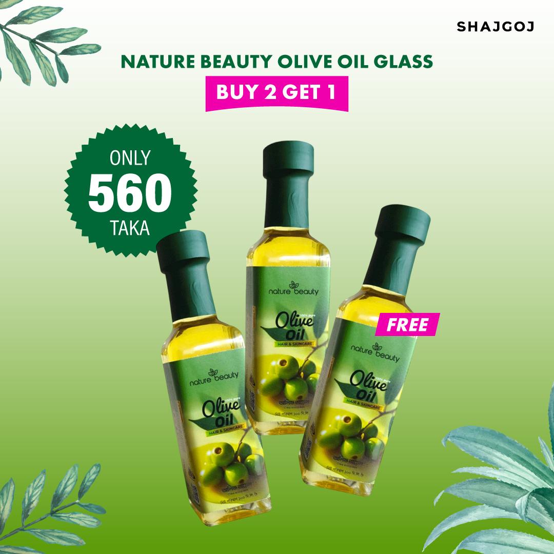 Nature Beauty Olive Oil Glass (Buy 2 Get 1) – 100ml