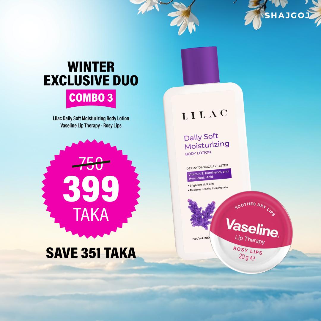 Winter Exclusive Duo Combo 03 (Lilac Lotion + Vaseline Lip Therapy - Rosy Lips)