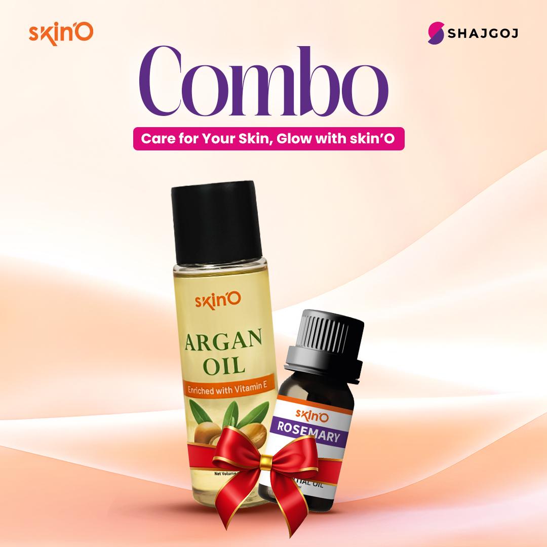 Skin'O Argan Oil with Vitamin E & skin'O Rosemary Essential Oil Combo Offer